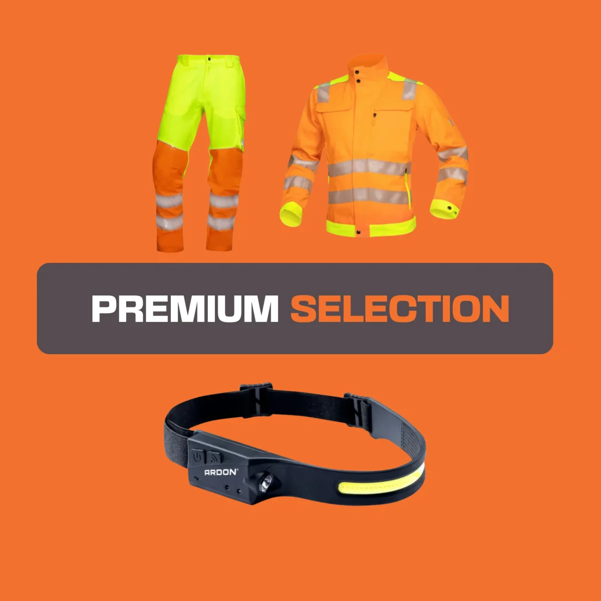 Dispositivo de proteção individual Ardon Kit Segurança alta visibilidade com lanterna frontal LED