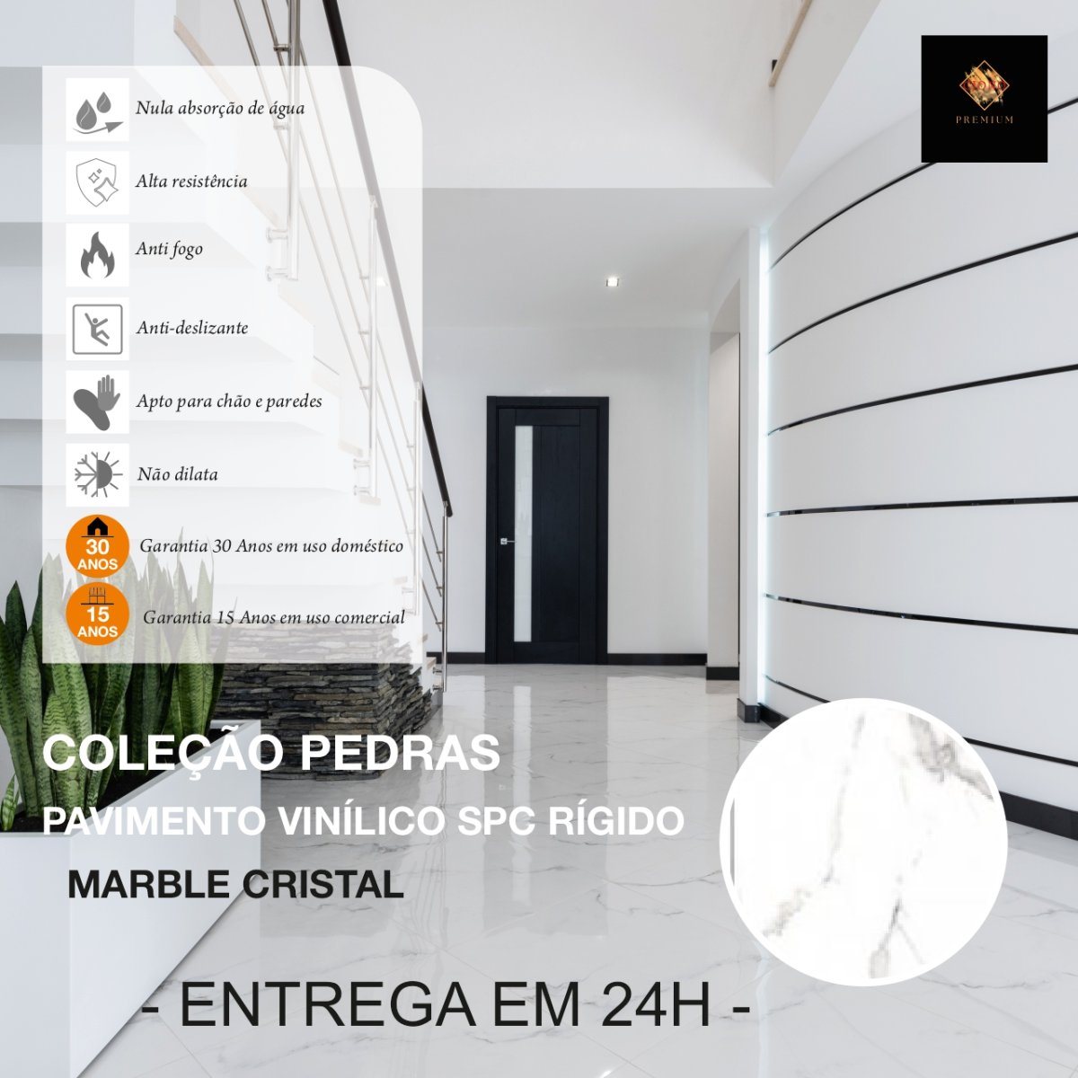 Pavimento Vinílico SPC Marble
