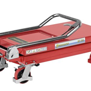 Mesa de elevação hidráulico manual Bernardo BS 150 – capacidade de carga 150 kg, altura 220-720 mm, mesa 700 × 450 mm, peso 46 kg