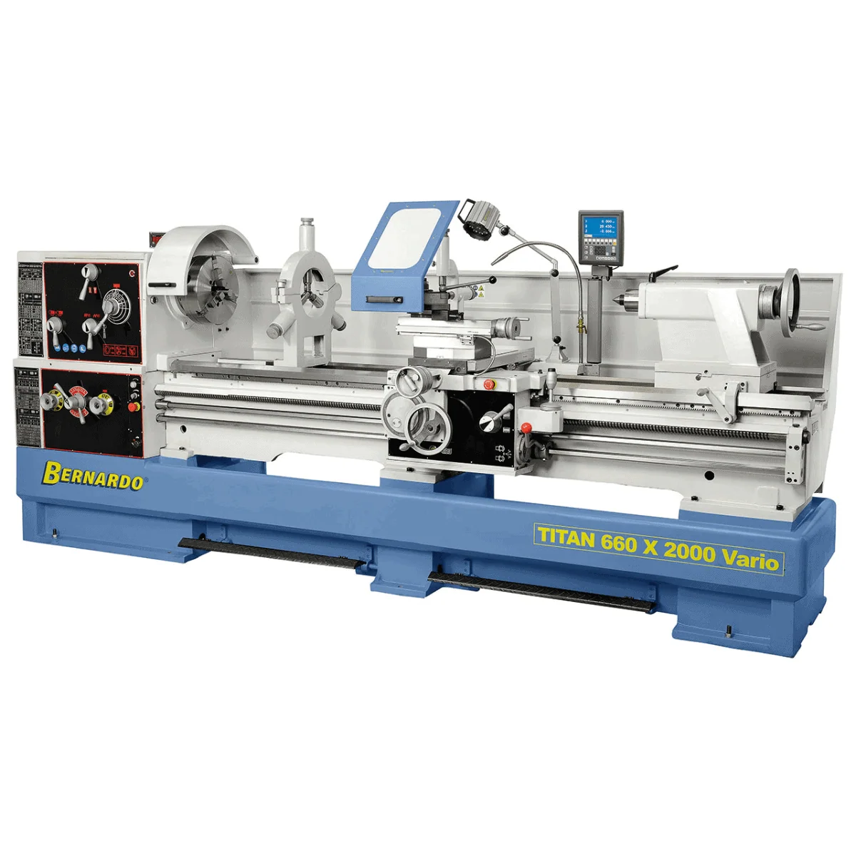 Torno para metal Bernardo TITAN 800 x 3000 Vario com DRO 3 eixos